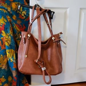 Brown oversized pocketbook